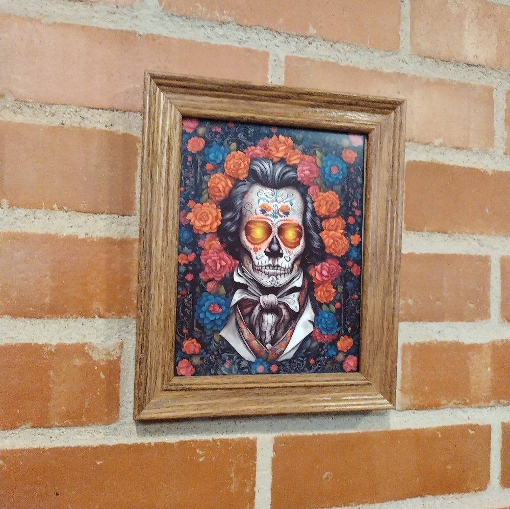 Dia de los muertos Ludwig van Beethoven Framed Art Print By Neon Nicho
